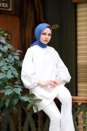Bambu Kraş Eşarp İndigo