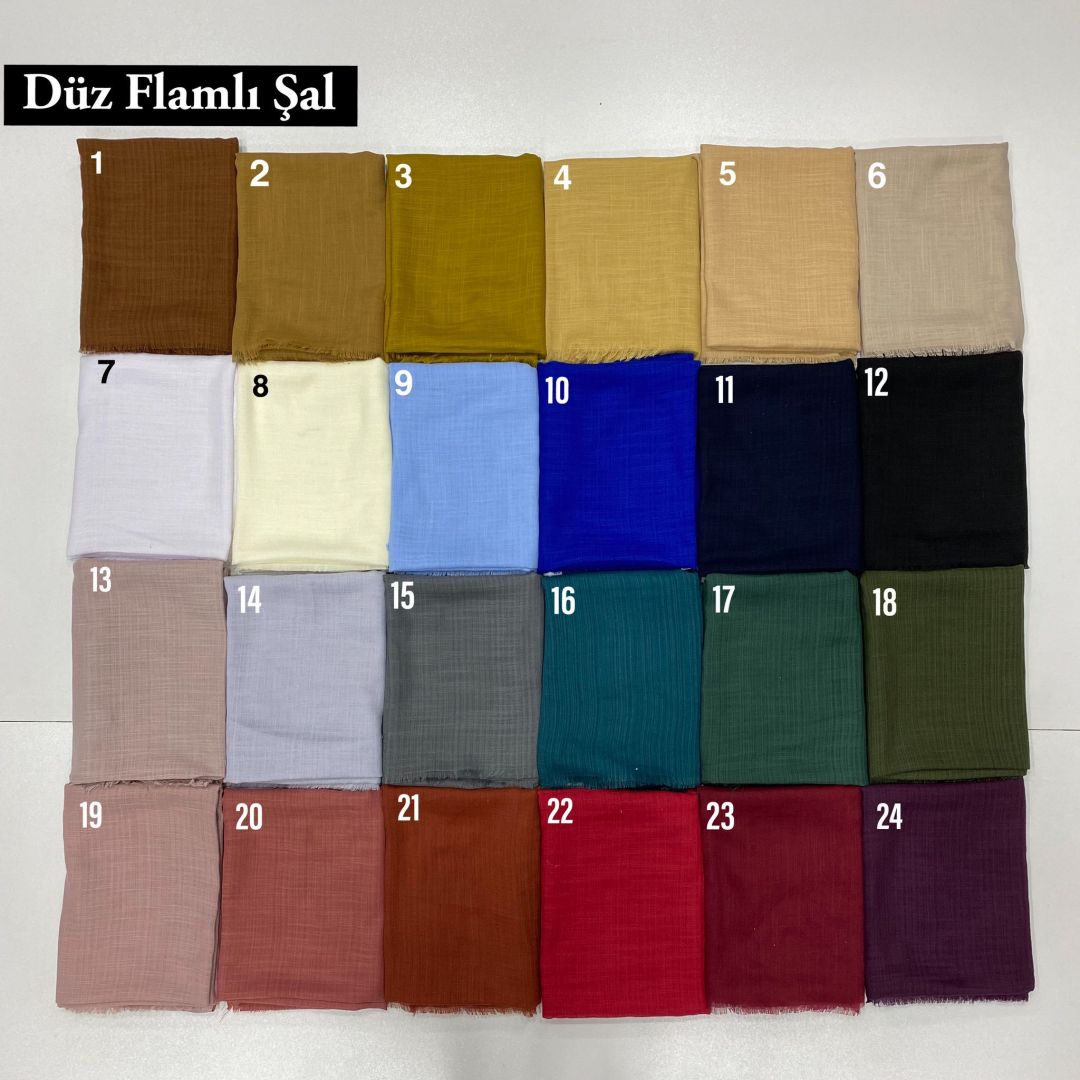 Düz Flamlı Şal Kartela