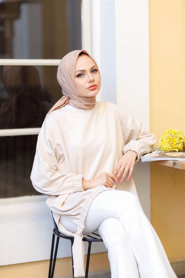 Bambu Kraş Eşarp Bej