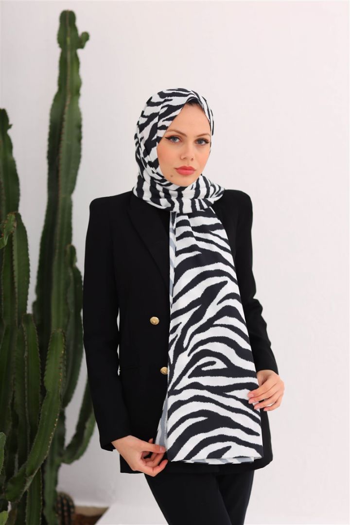 Jasmine Dijital Medine İpeği Zebra Desen