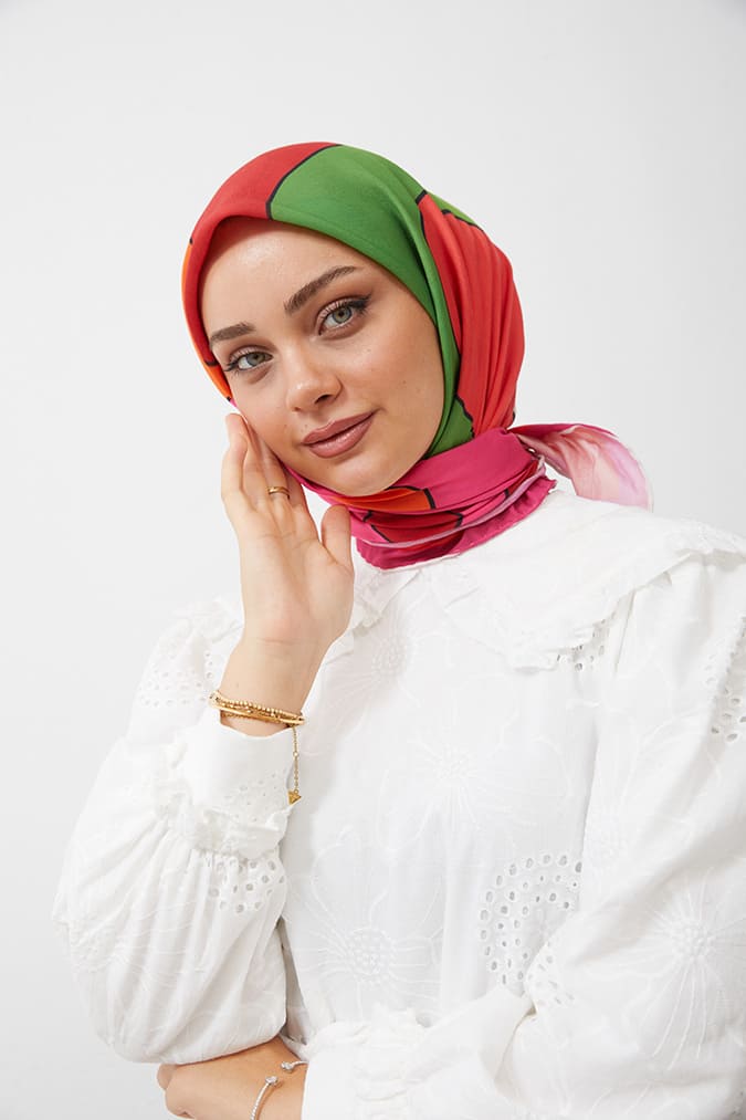 Dijital Soft Eşarp Büyük Desen