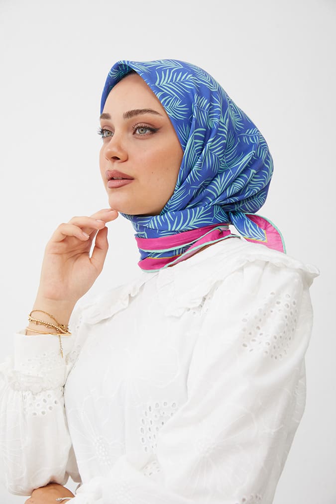 Dijital Soft Eşarp Yaprak Desen