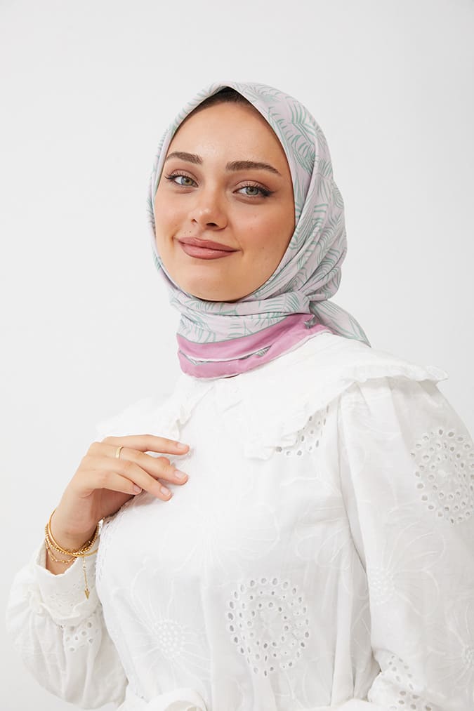 Dijital Soft Eşarp Yaprak Desen