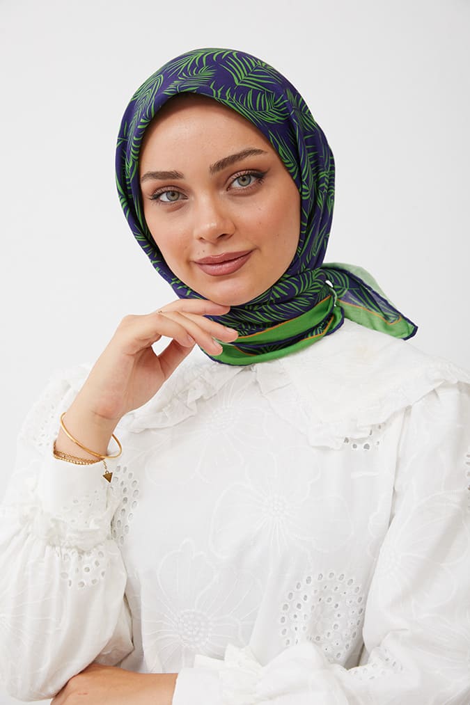 Dijital Soft Eşarp Yaprak Desen