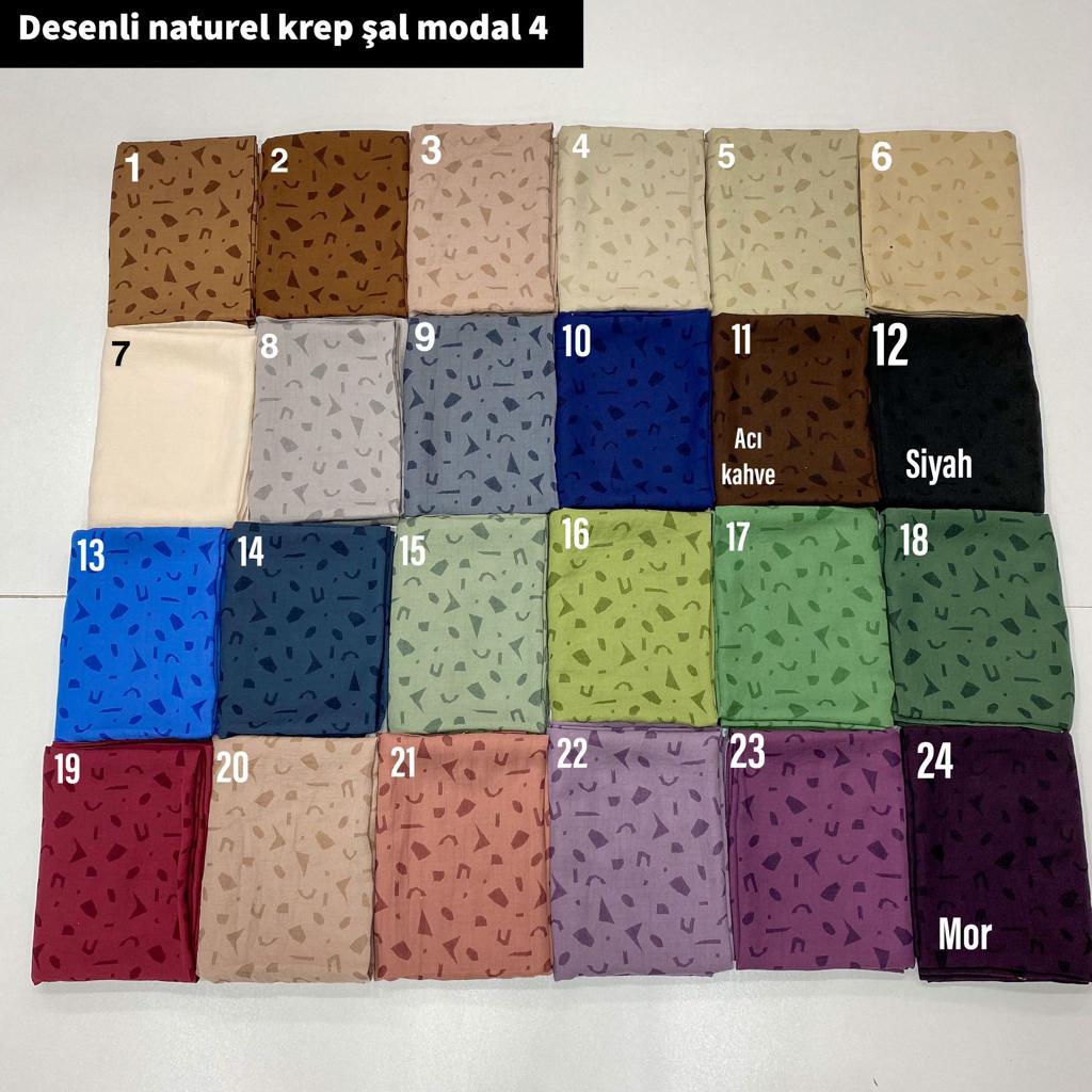 JASMİNE NATURAL KREP ETNİK DESEN KARTELA