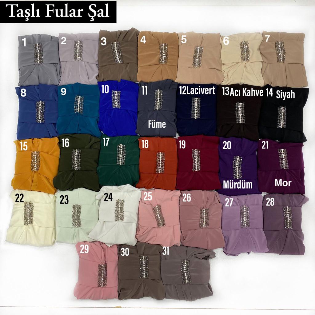 TAŞLI FULAR ŞAL KARTELA