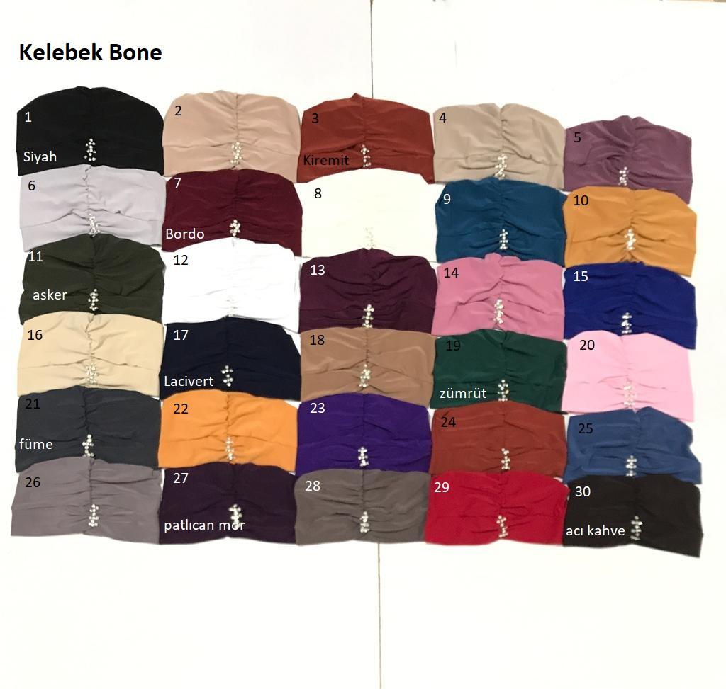 Kelebek Taşlı Hijab Kartela
