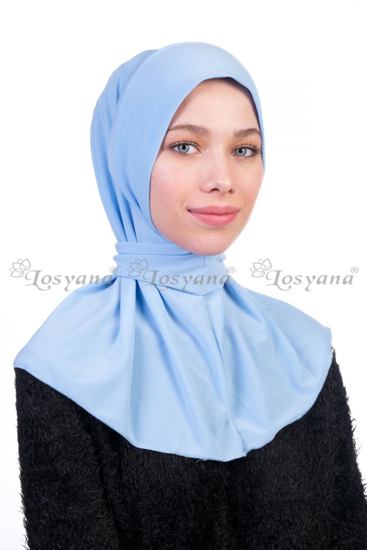 Çıtçıtlı Boyunluk Hijab Bebe Mavisi