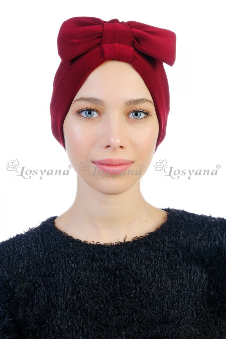 Fiyonklu Bone Açık Bordo