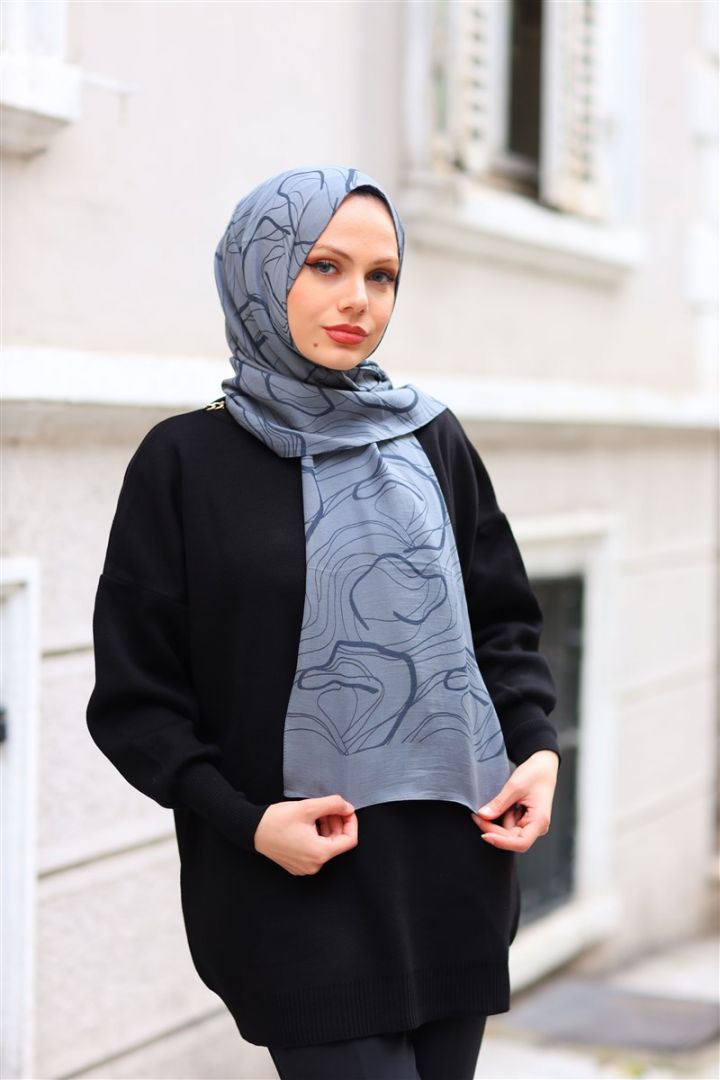 NATURAL KREP KARMA DESEN Gri