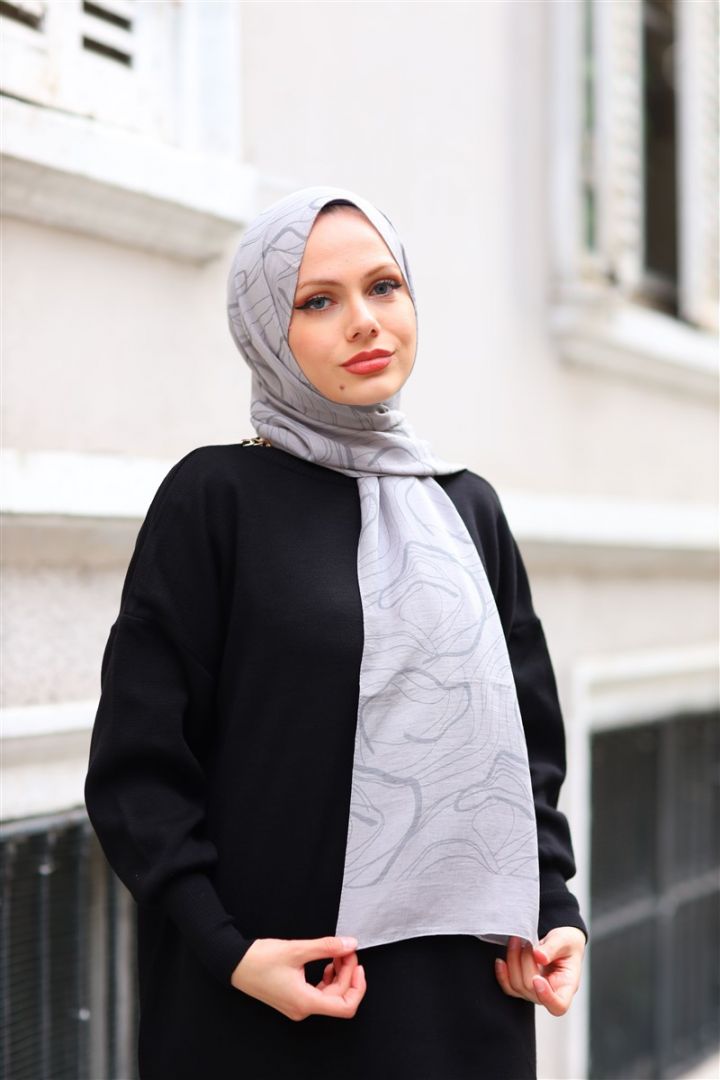 NATURAL KREP KARMA DESEN Gümüş