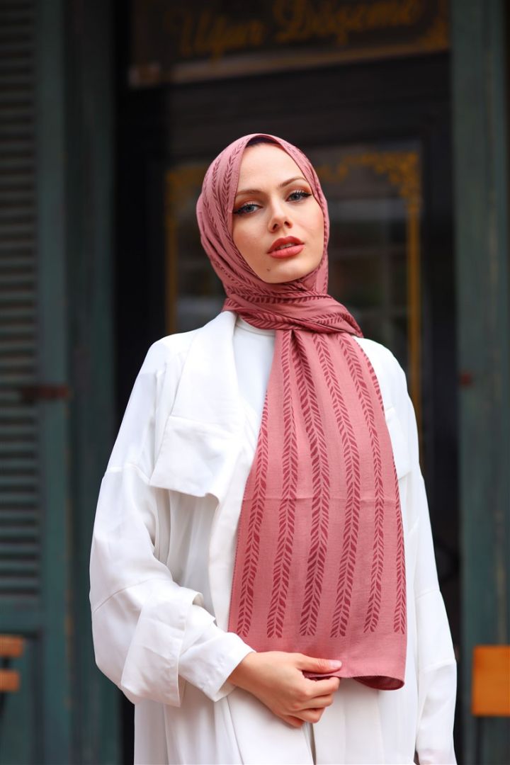 NATURAL KREP YAPRAK DESEN GÜL KURUSU