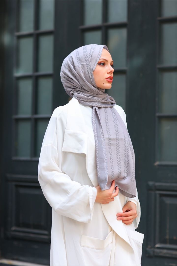 NATURAL KREP YAPRAK DESEN GÜMÜŞ