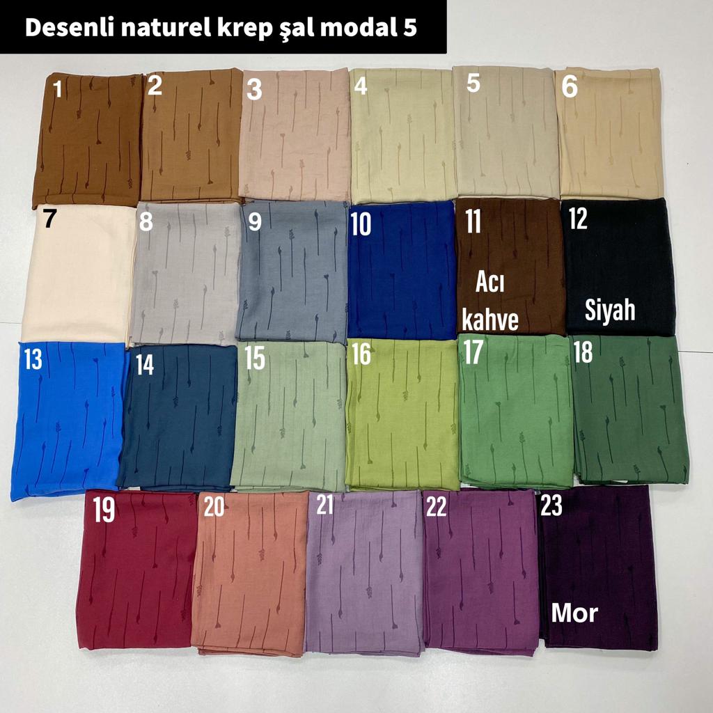 JASMİNE NATURAL KREP PAMPAS  DESEN KARTELA