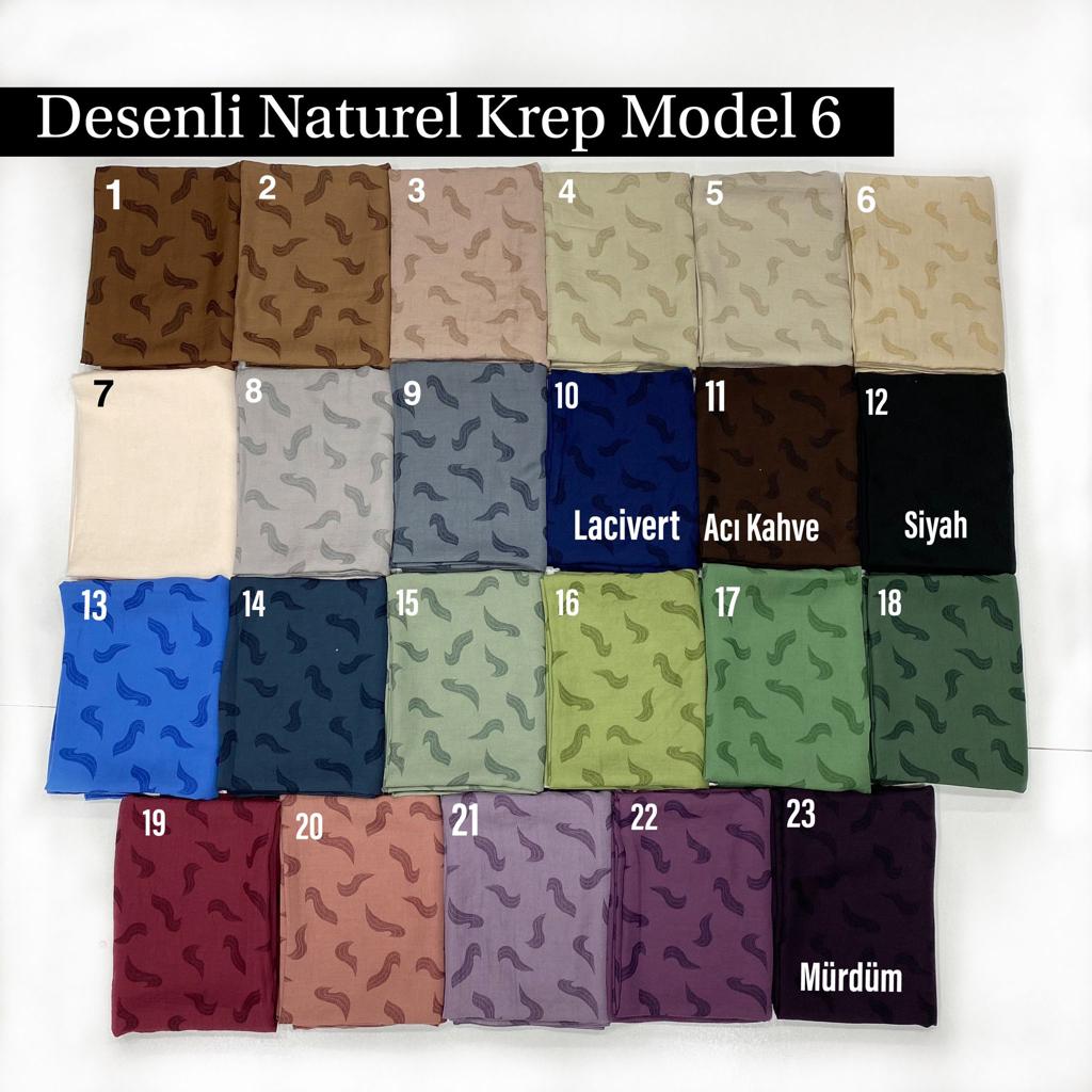 JASMİNE NATURAL KREP RÜZGAR DESEN KARTELA
